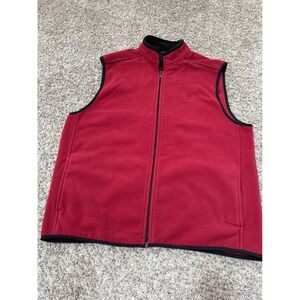 Timberland Fleece Vest Full Zip Mock Neck Sleeveless Jacket Red Mens‎ Size large